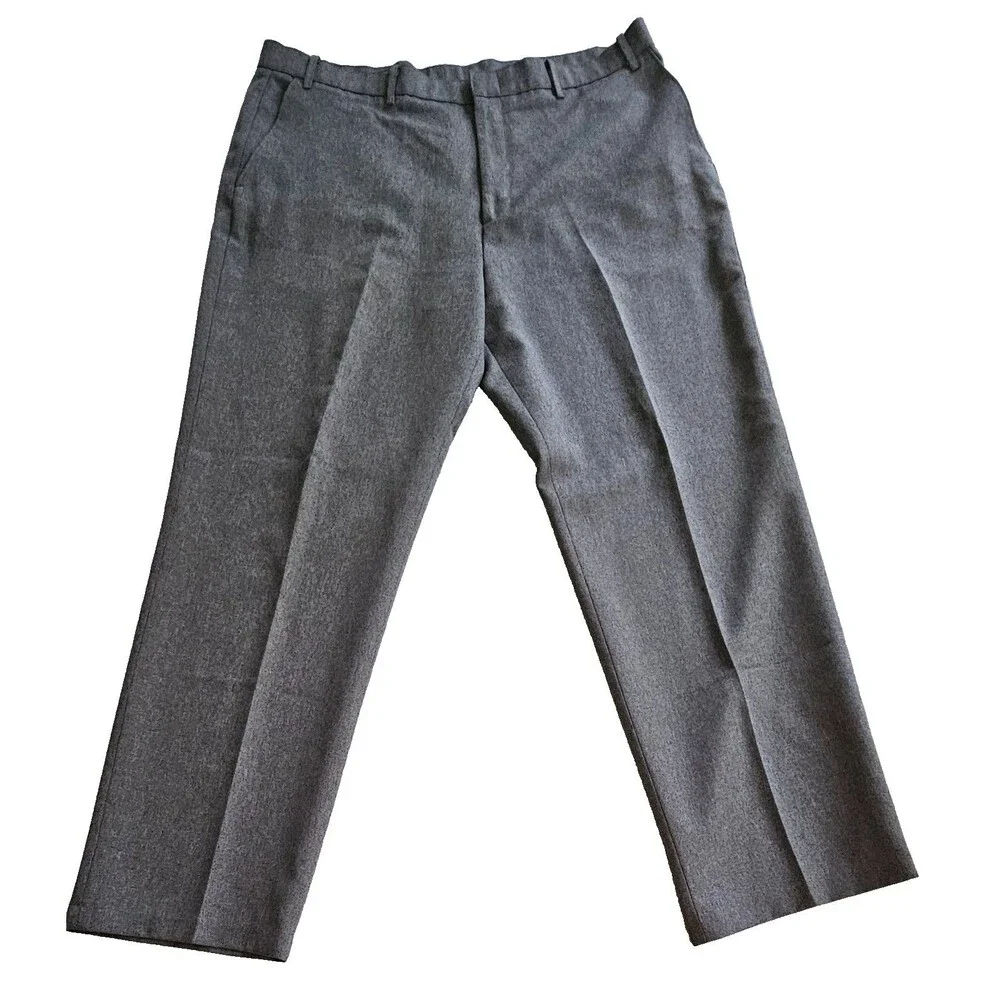 Vintage 70s Levi’s Action Slacks Mens 40x32 Gray Flat Front Polyester Disco